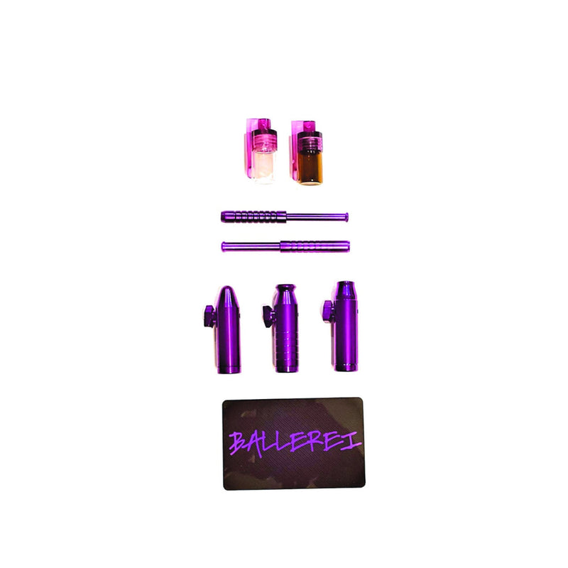 SET Lila/Purple Portionierer Sniff Snuff Bottle Sniffer Schnupf Spender Dispenser Dispensers Batcher (Röhrchen, Dosierer, Karte)