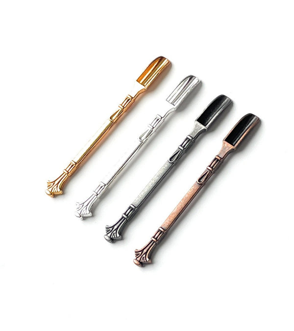 4 xMini Spoons (approx.80mm) Charm Sniffer Snorter Snuff Snorter Powder Spoon Smoking Accessories in Gold/Silver/Iron/Bronze