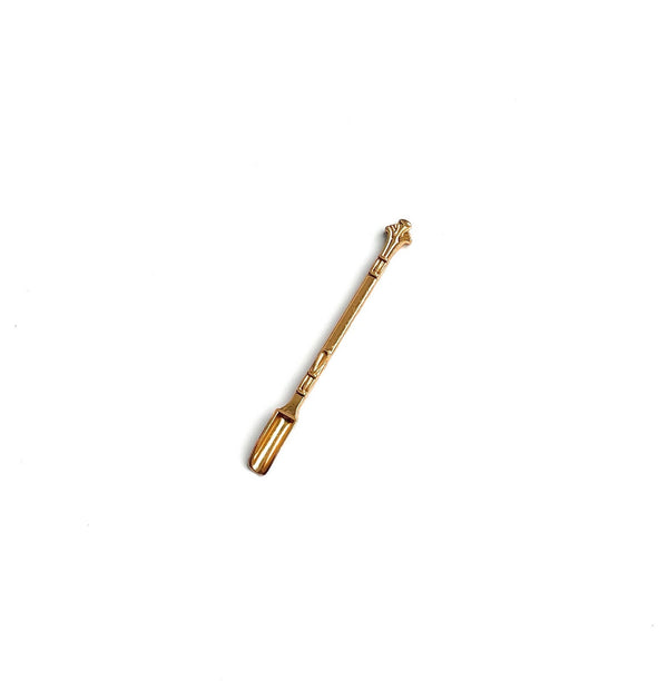 Mini Löffel (ca.85mm) Charm Sniffer Snorter Snuff Snorter Powder Löffel Smoking Zubehör in Gold