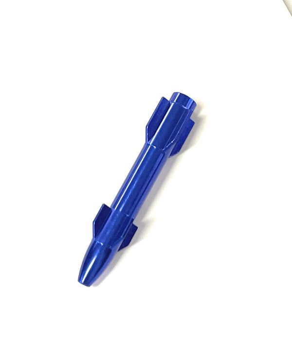 Tube made of aluminum in rocket look - for your snuff draw tube - snuff - snorter dispenser - length 77mm blue