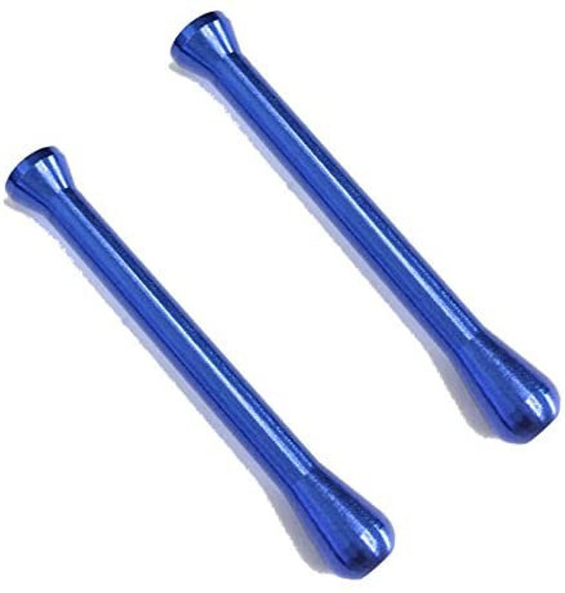 2 x Colored Metal Straw Strohhalm Ziehröhrchen Snuff Bat Snorter Nasal Tube Bullet Sniffer Snuffer (Blau)