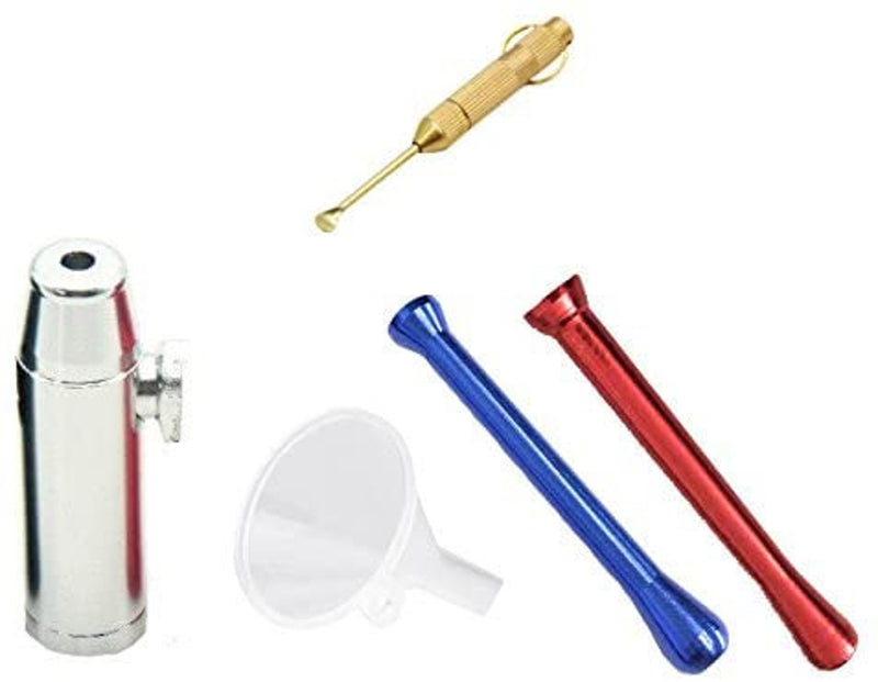 Dispenser SET Portioner Sniff Snuff Snuff Dispenser Dispenser (Tube, Dispenser, Foldable Spoon & Funnel)