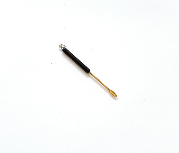 Mini cuillère (environ 95 mm) Charm Sniffer Snorter Snuff Snorter Powder Spoon Accessoires pour fumer en marron doré
