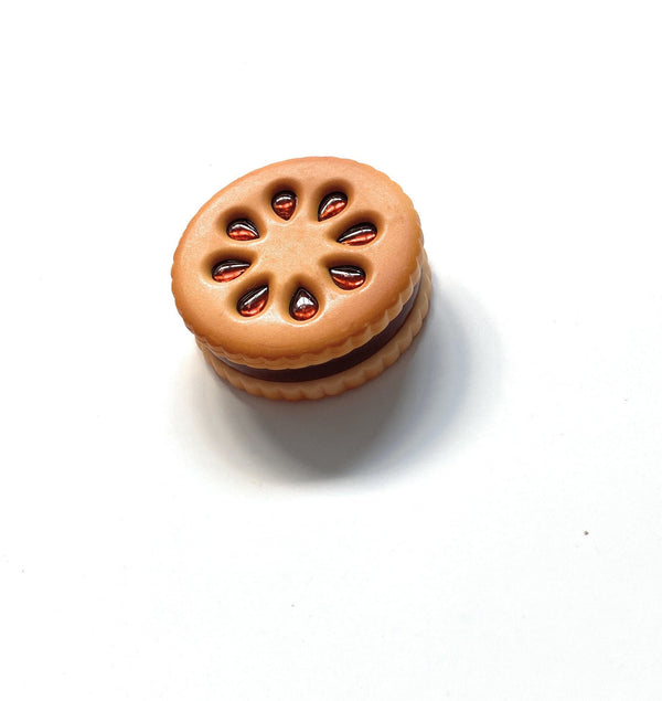 Broyeur aspect biscuit (55 mm) 2 couches d'aluminium avec aimant moulin à fumer cookie funny fun stoner