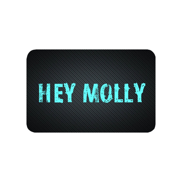 Card "Hey Molly" in carbon look in EC card/identity card format for snuff-snuff-dispenser-hack card-pull and hack