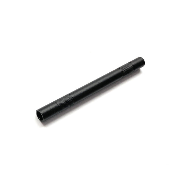 Black matt tube made of aluminum - for your snuff - draw tube - snuff - dispenser - length 80mm - stable, light, elegant