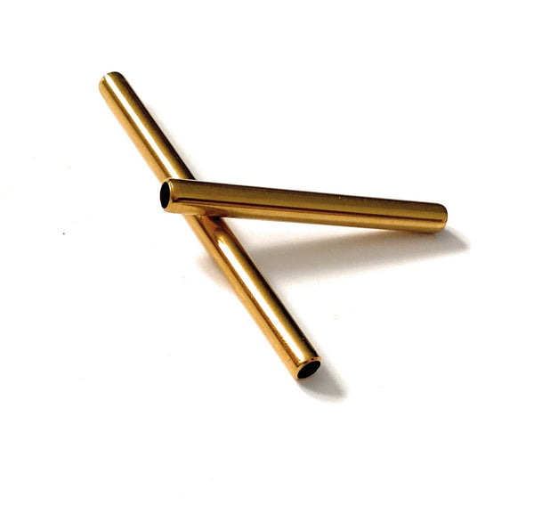 Goldenes Zieh-Röhrchen aus Alu - für deinen Schnupftabak Röhrchen - Snuff – drei Längen 60/70/90mm - stabil, leicht, elegant, edel gold