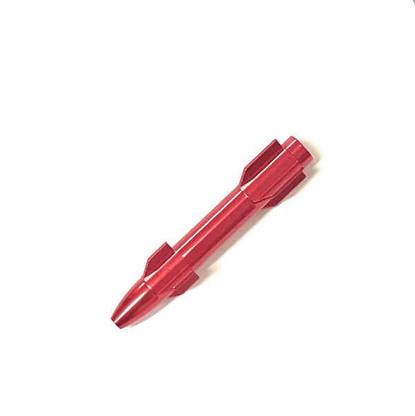 Tube made of aluminum in rocket look - for your snuff - draw tube - snuff - snorter - length 77mm red