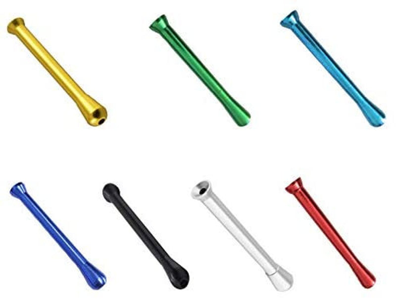 7 x Colored Metal Straw Snuff Tube Snuff Snorter Nasal Tube Sniffer Snuffer (Blue, Black, Silver, Gold, Green, Red, Turquoise)