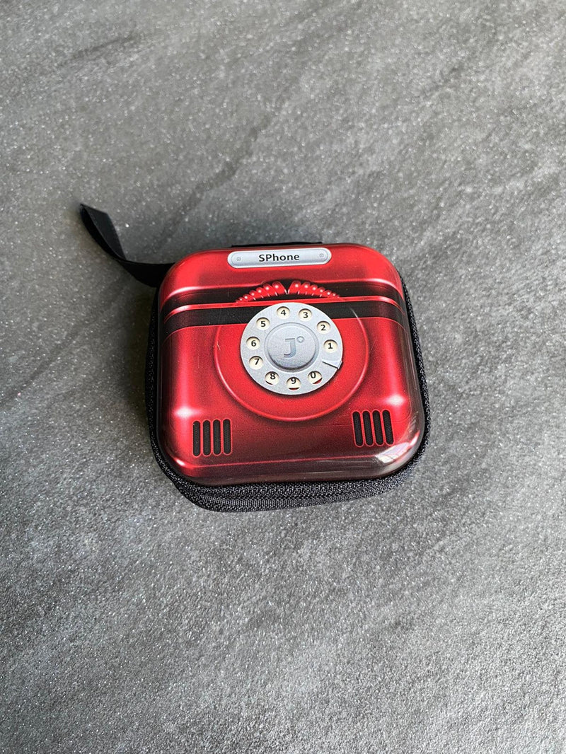 SET Retro Telefon Sniff Snuff Sniffer Schnupf Spender Dispenser (2 Röhrchen, Pillenbox, Spender mit Löffel) in Alu Hard Case