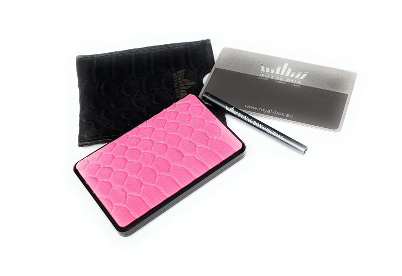 Royal Box Premium made of genuine python leather in pink including 2 tubes, card and leather case, stylish, elegant, super exclusive made of leather