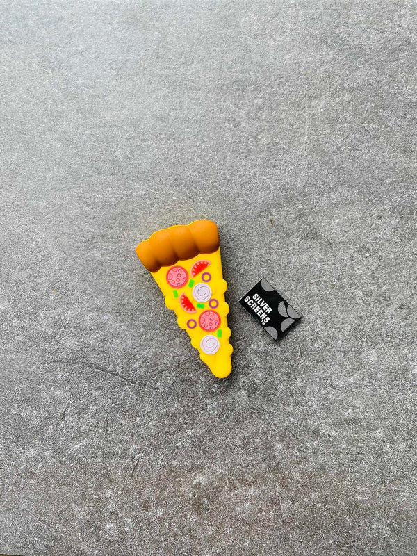 Pipe à fumer "Pizza" en silicone, accessoires pour fumer, avec filtre à écran argenté, nourriture amusante