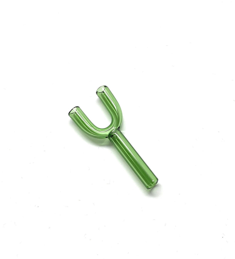 Doppel - Röhrchen aus Glas in Grün– für deinen Schnupftabak- Zieh - Röhrchen - Snuff - Snorter Dispenser – Green ca. 65mm
