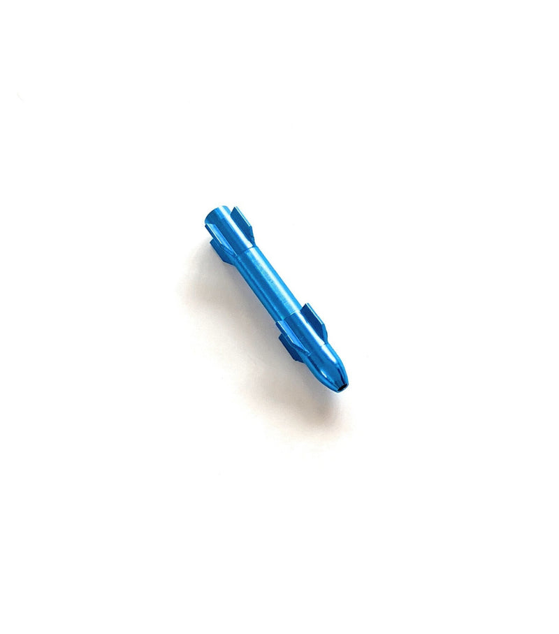 1 x Röhrchen aus Aluminum in Raketen Optik– für deinen Schnupftabak- Zieh - Röhrchen - Snuff - Snorter – Länge 77mm hellblau türkis