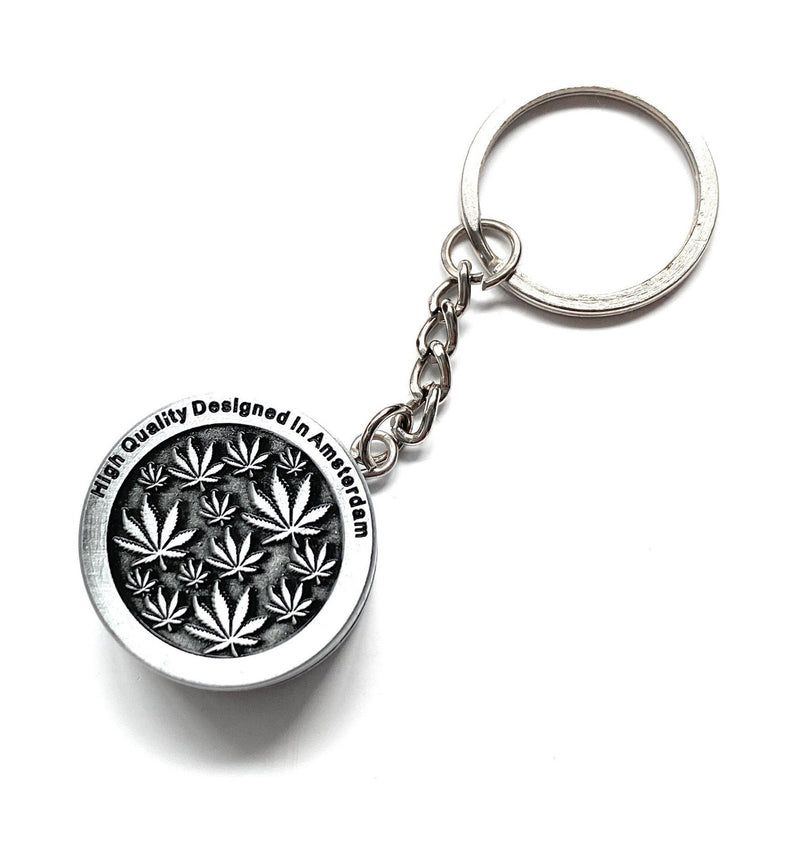 Mini Grinder Keychain To-Go (30mm) 2 Layers Aluminum with Magnet Smoking Grinder Cookie Funny Fun Stoner Pendant