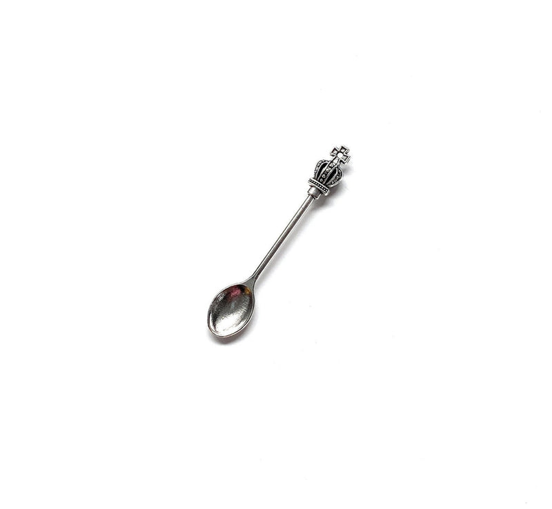 1 x mini spoon with crown with extra large spoon (approx. 55mm) Charm Sniffer Snorter Snuff Powder Spoon Smoking Snuff Spoon Silver