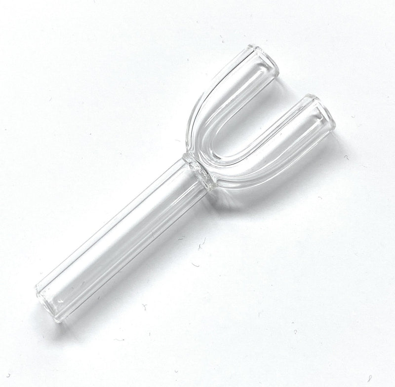 Double tube en verre transparent - pour votre tube de tirage à priser - distributeur de tabac à priser - snorter - Transparent environ 65 mm