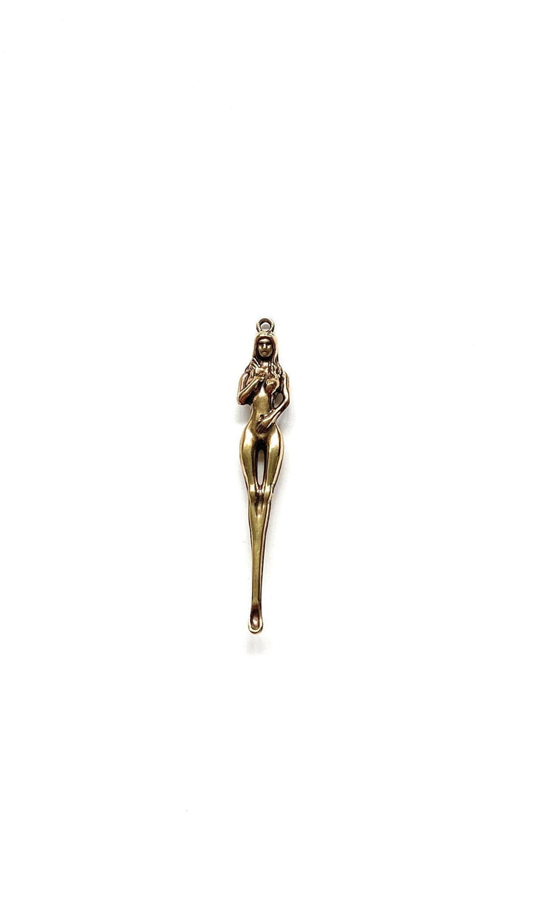 Mini cuillère en forme de femme (environ 78 mm) Charm Sniffer Snorter Snuff Powder Spoon Smoking Snuff Women Silhouette Spoon Brass