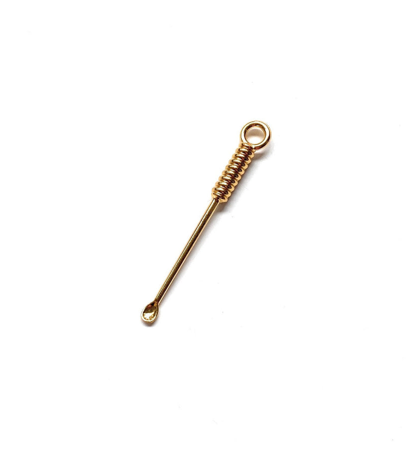 Mini Löffel in Gold mit Ring zum befestigen an Schlüsselbund etc. (ca.70mm) Charm Snuff Powder Löffel Smoking Schnupftabak  Spoon
