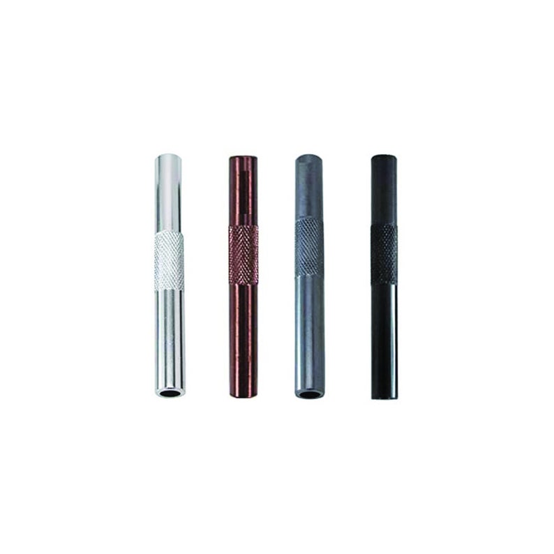 Tube set including pull and chop card - 1 piece - made of aluminum - pull - tube - snuff - snorter dispenser - length 70mm silver