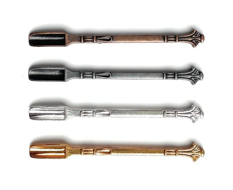 4 xMini Löffel (ca.80mm) Charm Sniffer Snorter Snuff Snorter Powder Löffel Smoking Zubehör in Gold/Silber/Eisen/Bronze