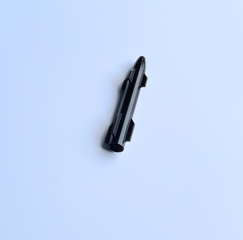Tube en aluminium aspect fusée - pour votre tabac à priser - tube de tirage - tabac à priser - snorter - longueur 77 mm noir