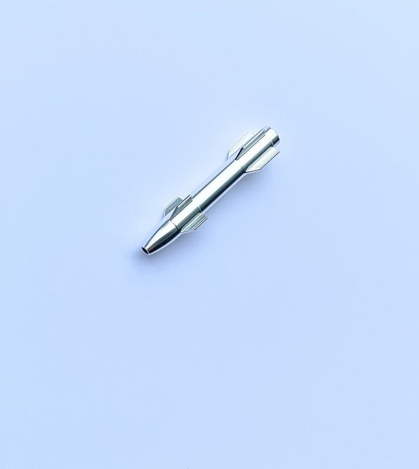 Röhrchen aus Aluminum in Raketen Optik– Zieh - Röhrchen - Länge 77mm silber