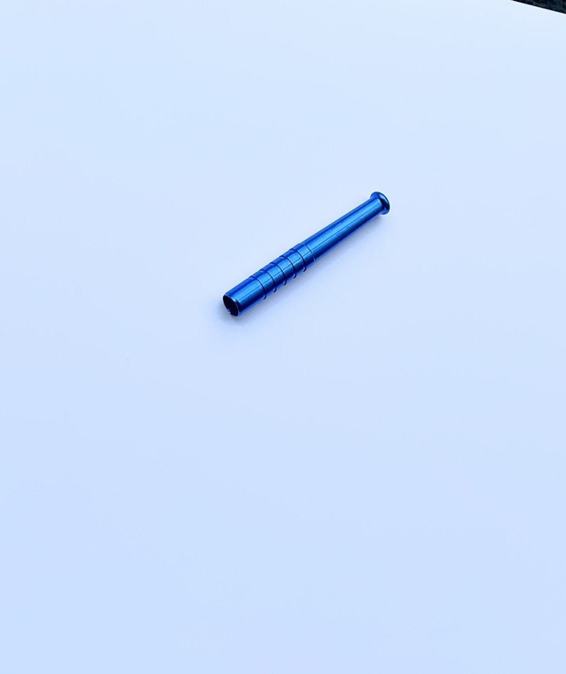 Paille en métal coloré, reniflard de chauve-souris, Tube Nasal, reniflard de balles (bleu)