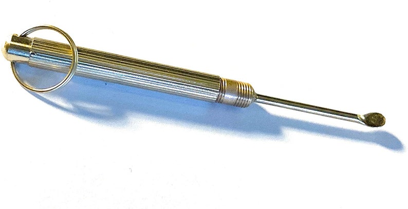 Mini Löffel Anhänger (ca.70mm) Gold Charm Sniffer Snorter Snuff Snorter Powder Löffel Smoking Zubehör in Gold