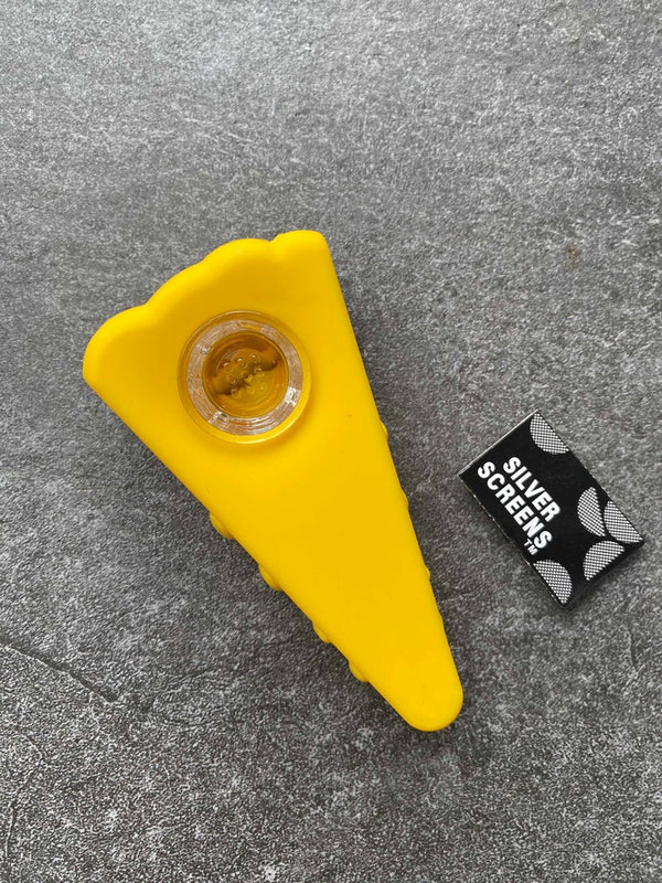 Smoking Pipe "Pizza" Pipes Silicone Smoking Accessories Pipe Silicone incl. Silver Screen Pipe Filter Smoking Funny Food