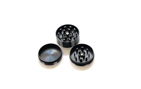 Grinder in Poker Chips Look (45mm) 3 Layers Aluminum with Magnet Smoking Mill Cookie Funny Fun Stoner Herb Black