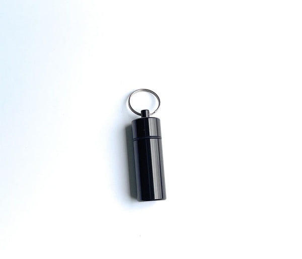 XXL Aufbewahrungsbox Wasserdichte Aluminium Pillenbox Bottle Spender Dispenser Fashion steel bottle Removable Schlüsselanhänger in schwarz