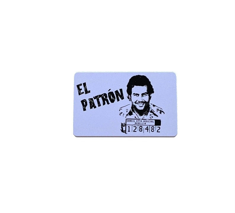 Karte "El Patron2" im EC-Karten/Personalausweis Format für Schnupftabak-Snuff -Dosierer -Hack Karte-Zieh und Hack Escobar