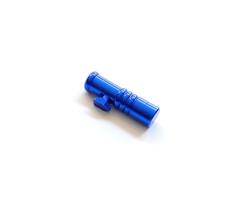 1x doser portioner snuff made of aluminum / metal in blue
