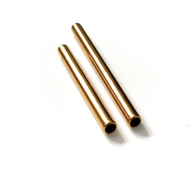Golden pull tube made of aluminum - for your snuff tube - snuff - three lengths 60/70/90mm - stable, light, elegant, noble gold