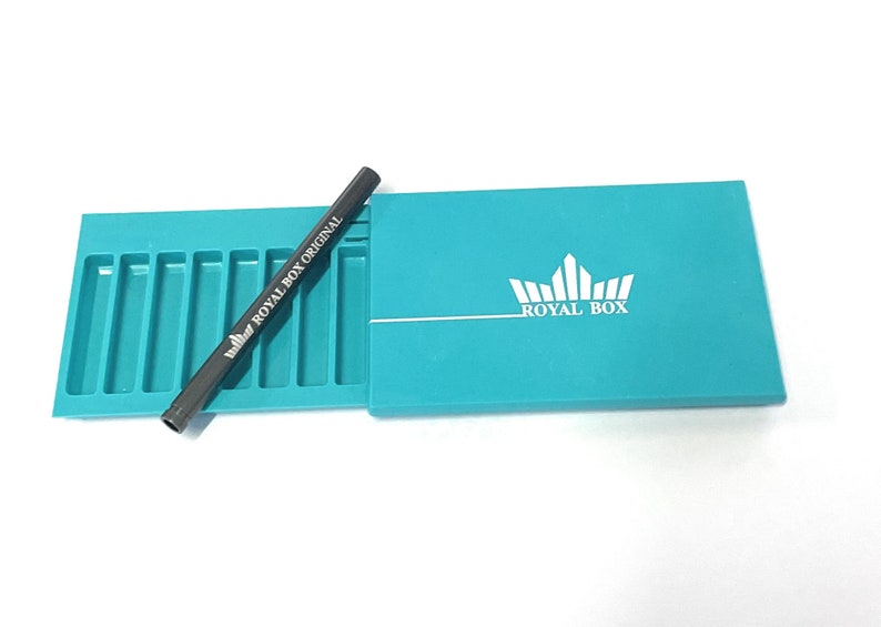 Boîte Royale avec tube intégré et distributeur de tabac à priser gratuit Sniff Distributeur de tabac à priser pour les déplacements en turquoise