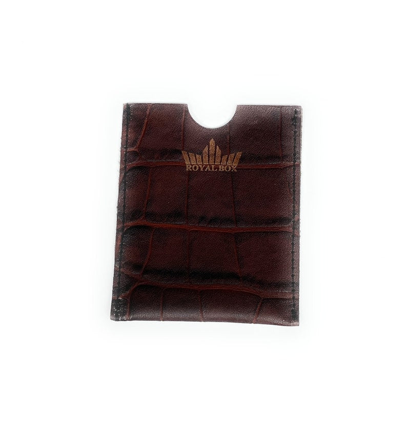 Royal Box Premium en véritable cuir de lézard marron avec 2 tubes, carte et étui en cuir, stylé, élégant, super exclusif en cuir