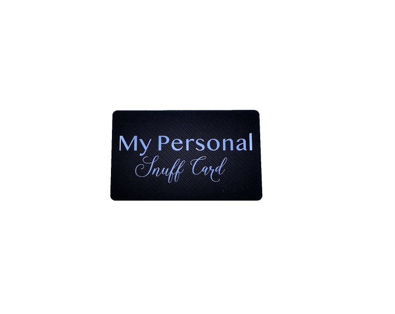 Karte "My Personal Snuff Card" im Carbon Look im EC-Karten/Personalausweis Format für Schnupftabak-Snuff -Dosierer -Hack Karte-Zieh und Hack