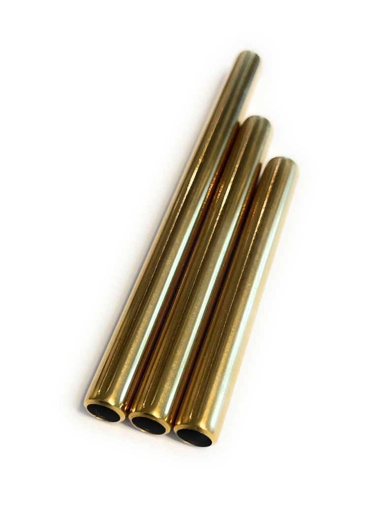 Tube de traction doré en aluminium - pour votre tube à priser - tabac à priser - trois longueurs 60/70/90 mm - or stable, léger, élégant et noble