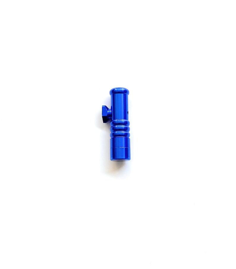 1x doser portioner snuff made of aluminum / metal in blue