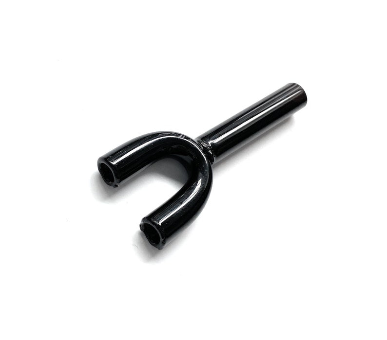 1 x Doppel - Röhrchen aus Glas in Schwarz– für deinen Schnupftabak- Zieh - Röhrchen - Snuff - Snorter Dispenser – Black ca. 65mm