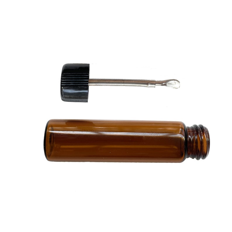 1 x Baller bottle with telescopic spoon Snuff set | glass doser | Portioner | Donor | Sniff Snuff Amber