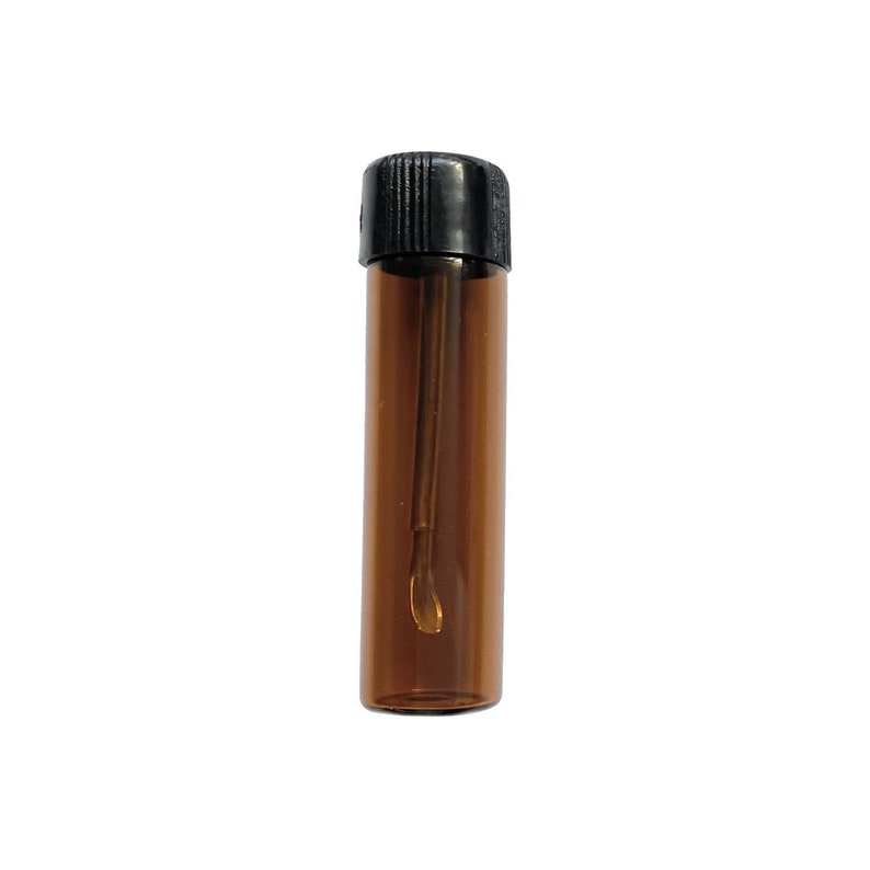1 x Baller bottle with telescopic spoon Snuff set | glass doser | Portioner | Donor | Sniff Snuff Amber