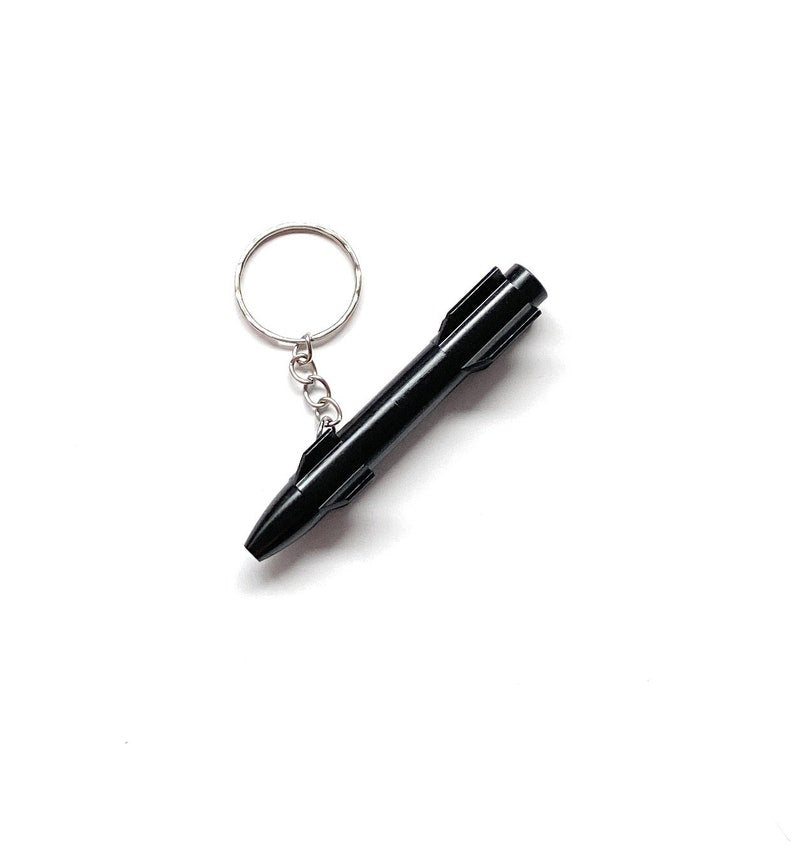 To-Go tube made of aluminum in rocket look - for your snuff - pull tube - snuff - snorter dispenser - length 75mm black