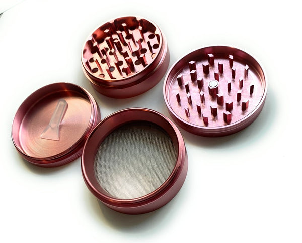 XXL Grinder Rosé Pink (63mm) 4 Schichten Aluminium mit Magnet Smoking Mühle Rosa