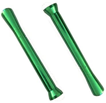 2 x Colored Metal Straw Strohhalm Ziehröhrchen Snuff Bat Snorter Nasal Tube Bullet Sniffer Snuffer (Grün)