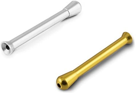 Produkte 2 x Colored Metal Straw Strohhalm Ziehröhrchen Snuff Bat Snorter Nasal Tube Bullet Sniffer Snuffer (Gold/Silber)