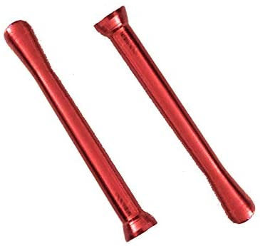 Produkte 2 x Colored Metal Straw Strohhalm Ziehröhrchen Snuff Bat Snorter Nasal Tube Bullet Sniffer Snuffer (Rot)