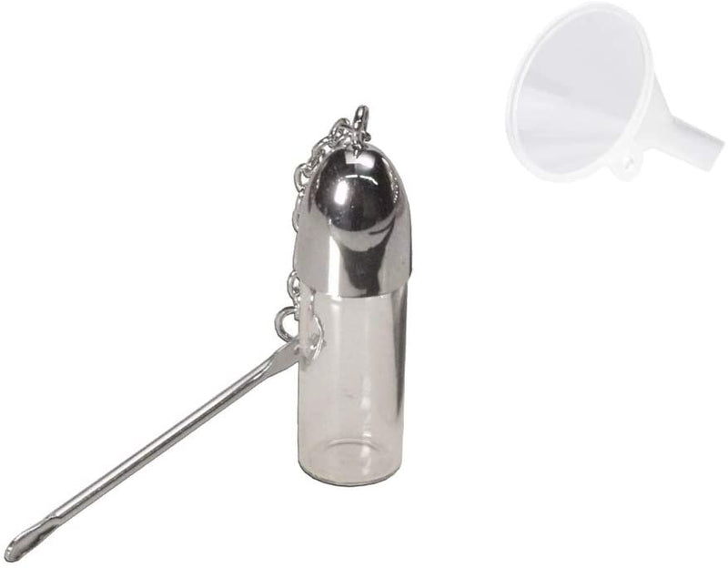 1 x Dosierer Portionierer Snuff sniff Bottle Spender Dispenser mit Löffel mit Trichter (53mm / durchsichtig)