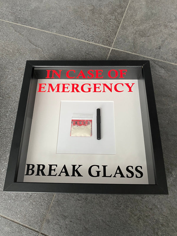 Produkte Wandbild/Bild „In Emergency Break Glass - Kokain“ in schwarz Wandschmuck Fun Spass Geschenk